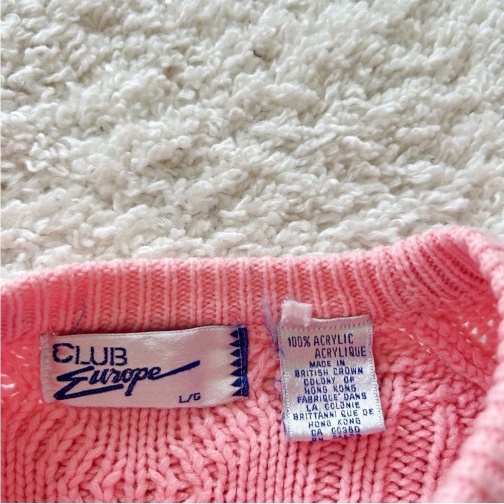 ❌SOLD Vintage 90s dollcore cable knit oversized ribbed french parisian jumper - Picture 6 of 8